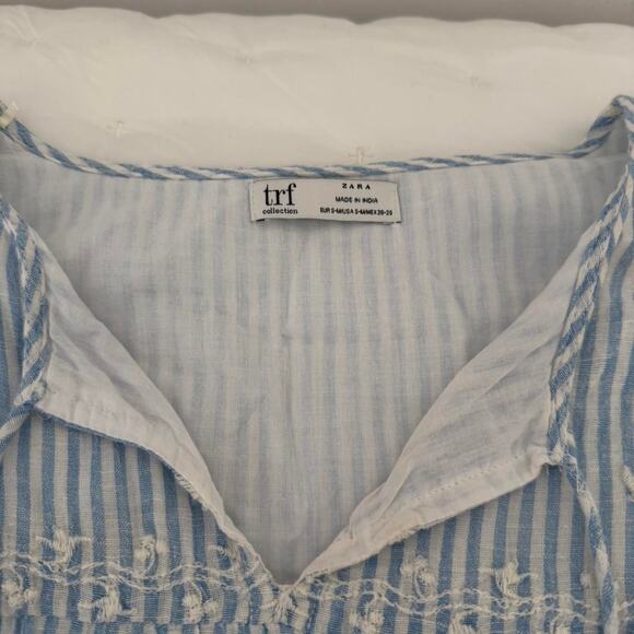 Zara Blue Striped Mini Dress - Size S - Picture 2 of 2